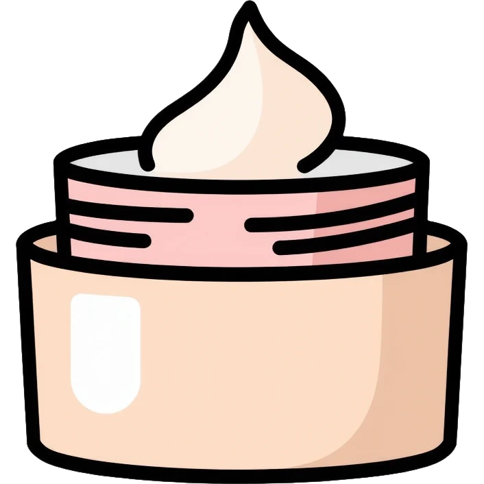 Facial moisturizer cream in jar, minimalist, rounded, soft pastel colors, no outline emoji