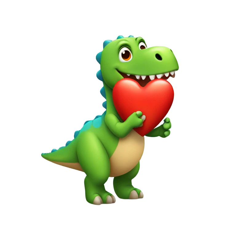dinosaur holding a heart  emoji
