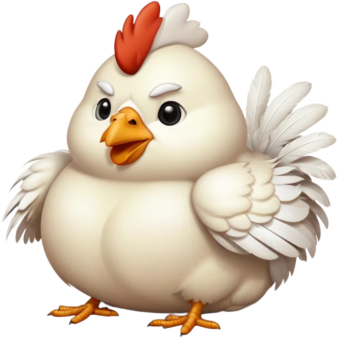 fat chicken sitting down emoji