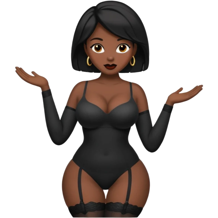 Stocklings and big boobs black emoji