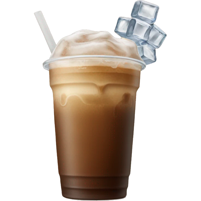 Starbuck ice coffee with ice cubes emoji