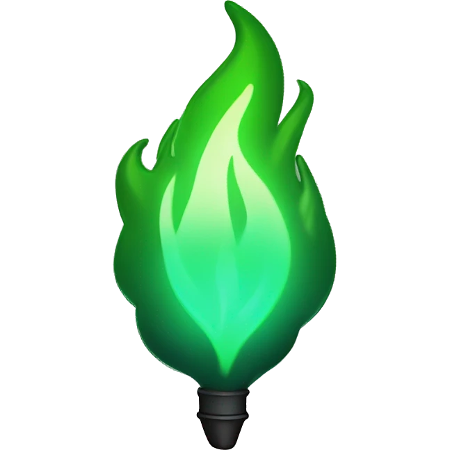 green flame with glowy vibe with hex color BDFF6D emoji