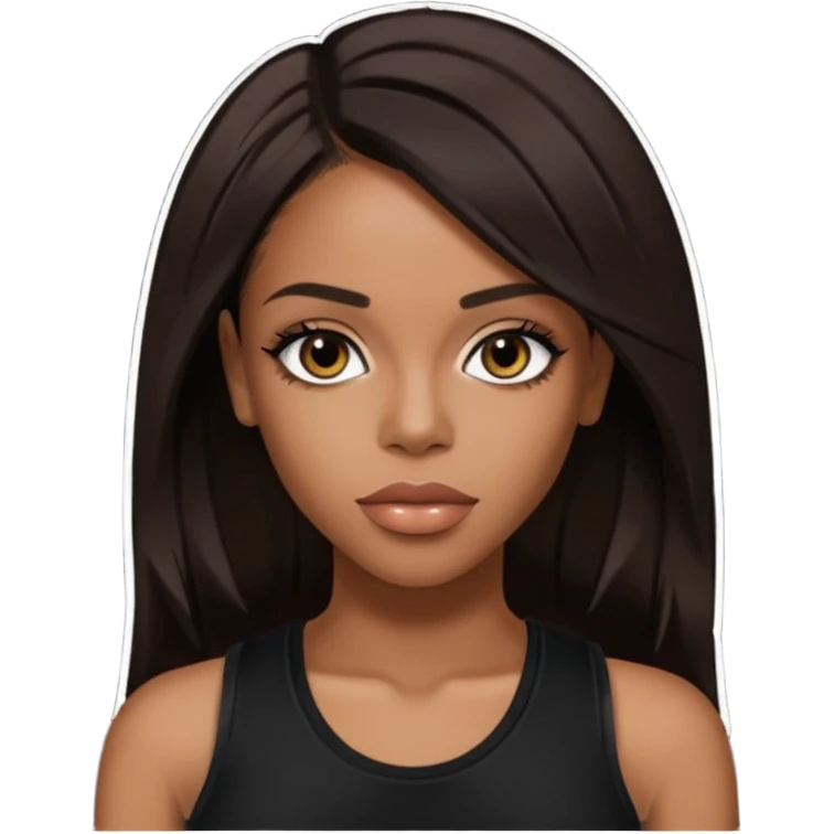 Aaliyah R&B Singer with dark brown hair emoji