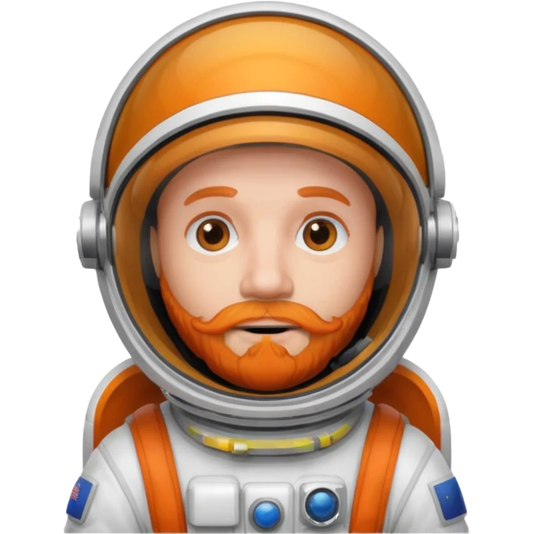 astronaut, white suit and helmet ,with orange beard emoji