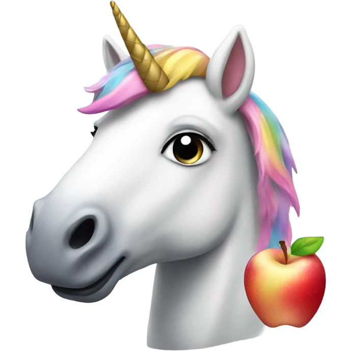 Unicorn with apple emoji