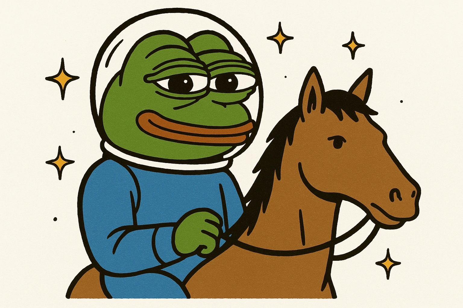 astronaut on horseback with stars in background emoji