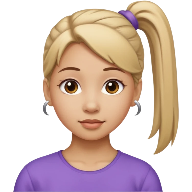 Girl with simple ponytail emoji