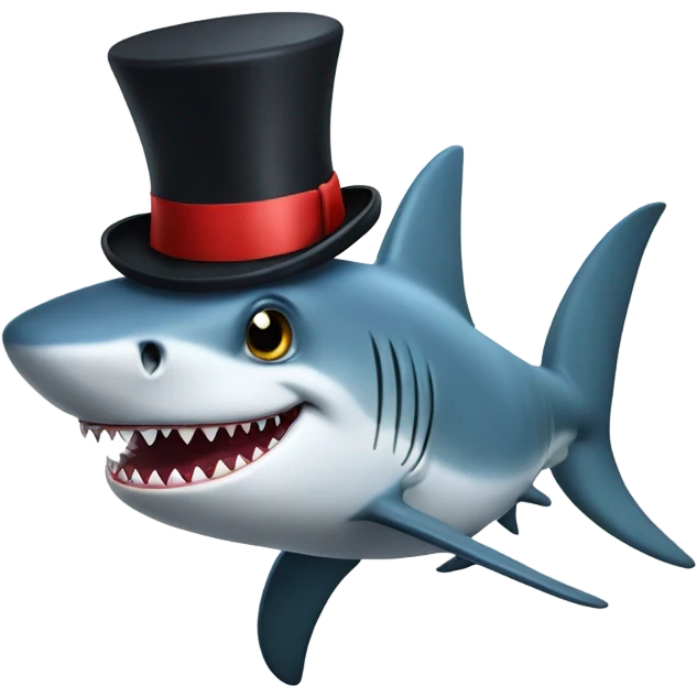 Autistic Shark with a top hat emoji
