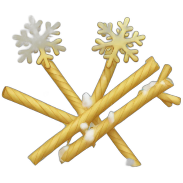 Snowflakes going up a straw emoji