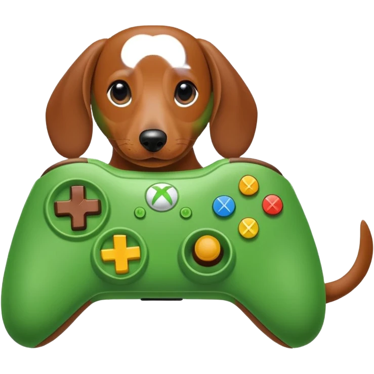 Perro salchicha jugando Xbox  emoji