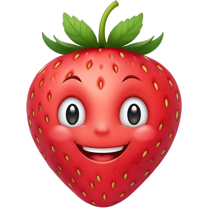 Mad strawberry with face emoji