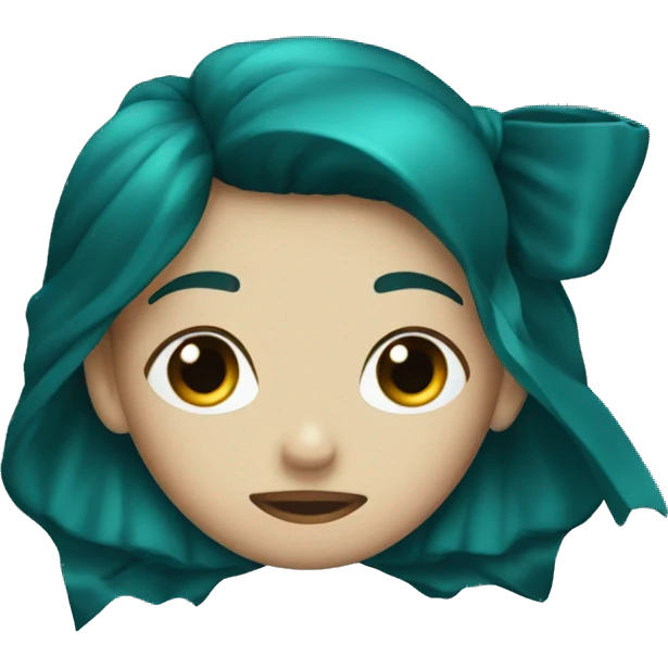 dark teal blue single bow emoji