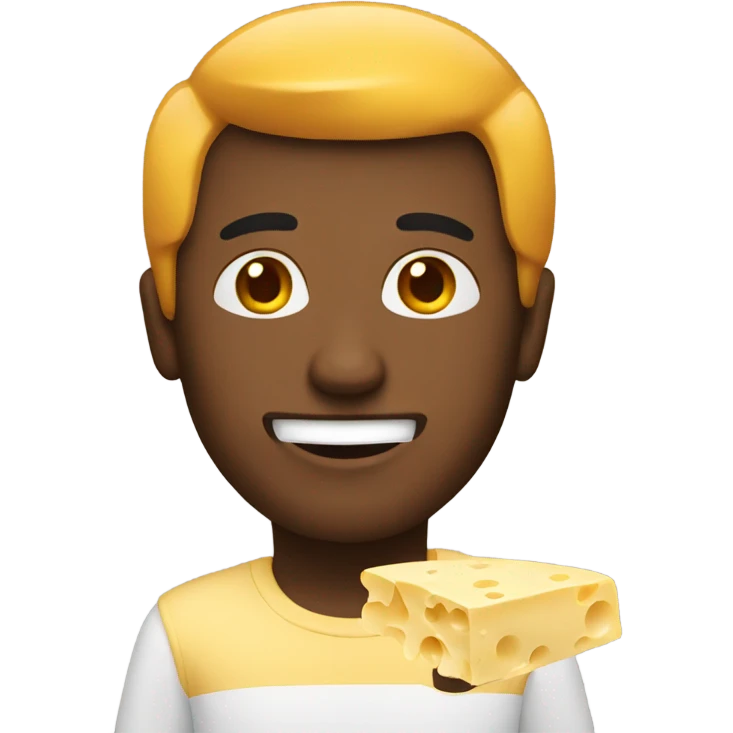 Man wearing cheese emoji