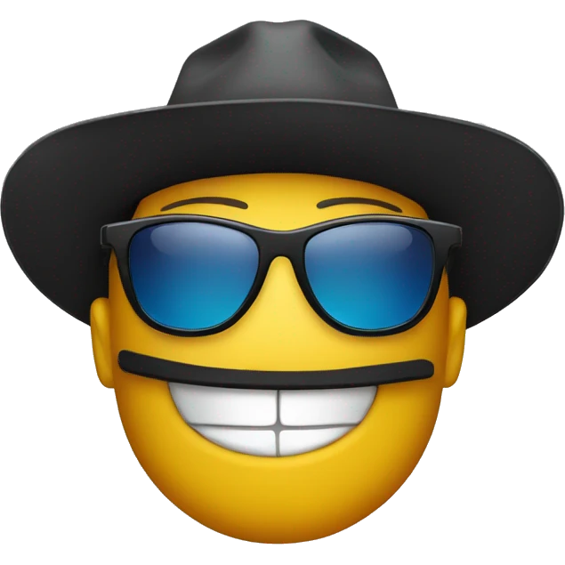 Face with hat and sunglasses emoji