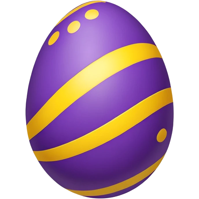 A purple Easter egg with yellow stripes and polkadots emoji