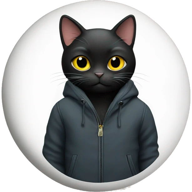 A black cat with jacket on  emoji