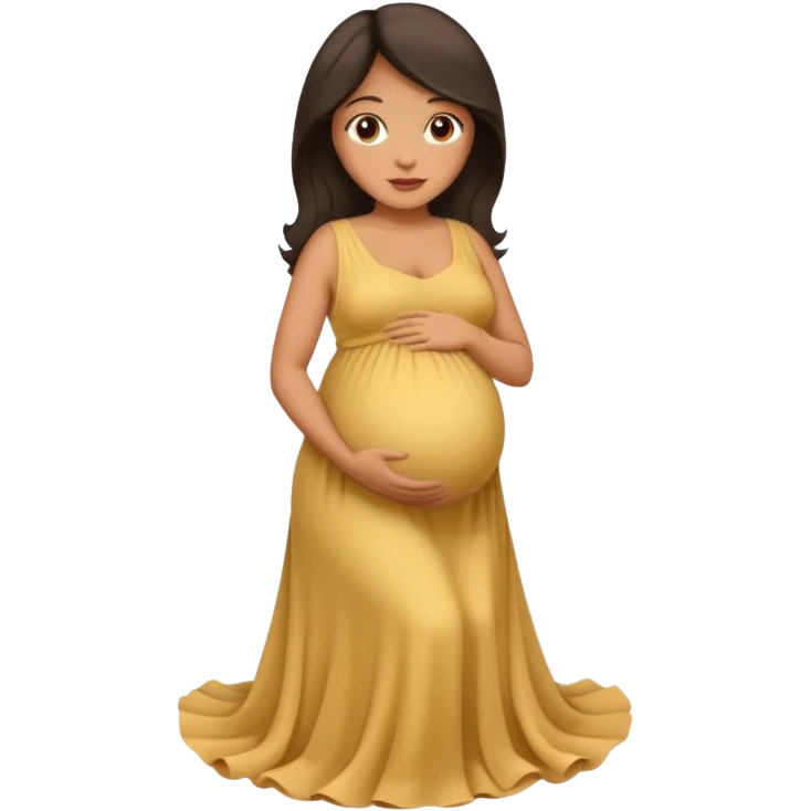 Latina woman, tan skin, pregnant emoji