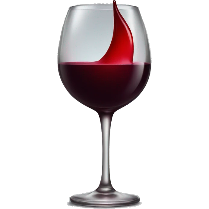 Red Wine glass with red lipstick stain  emoji