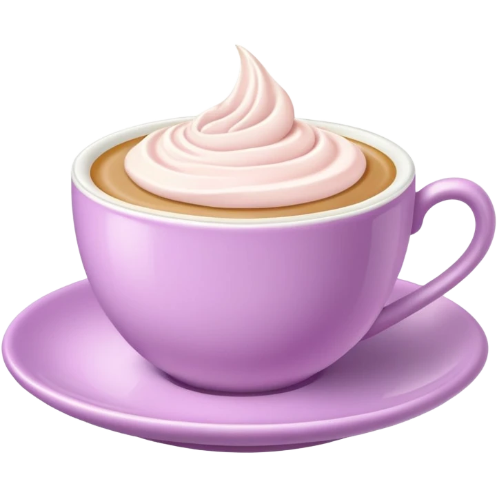 super realistic lavender latte in a pink tea cup emoji