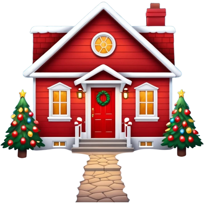 house with christmas lights emoji