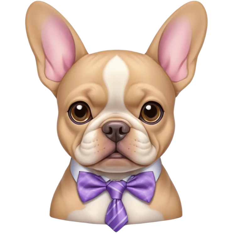Lilac french buldog with a tie  emoji