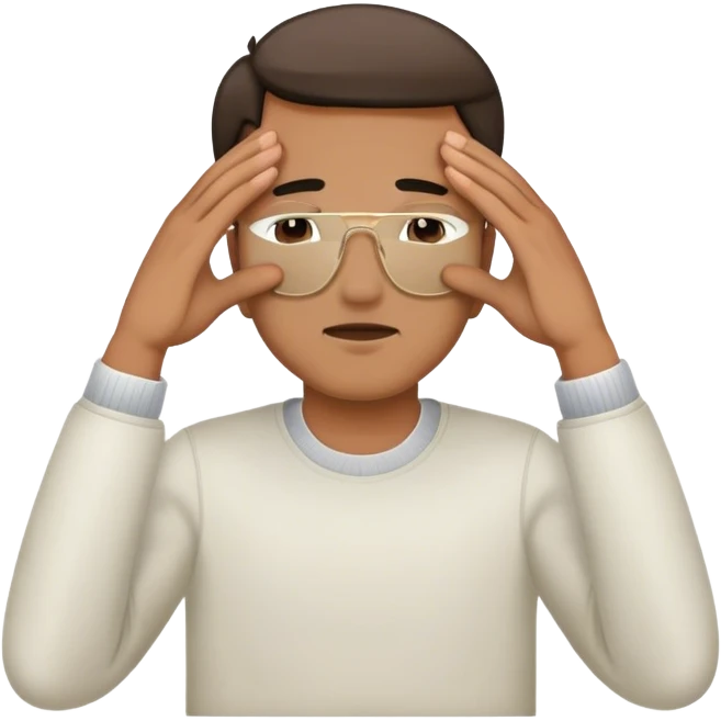 Man covering his eyes with his hands emoji