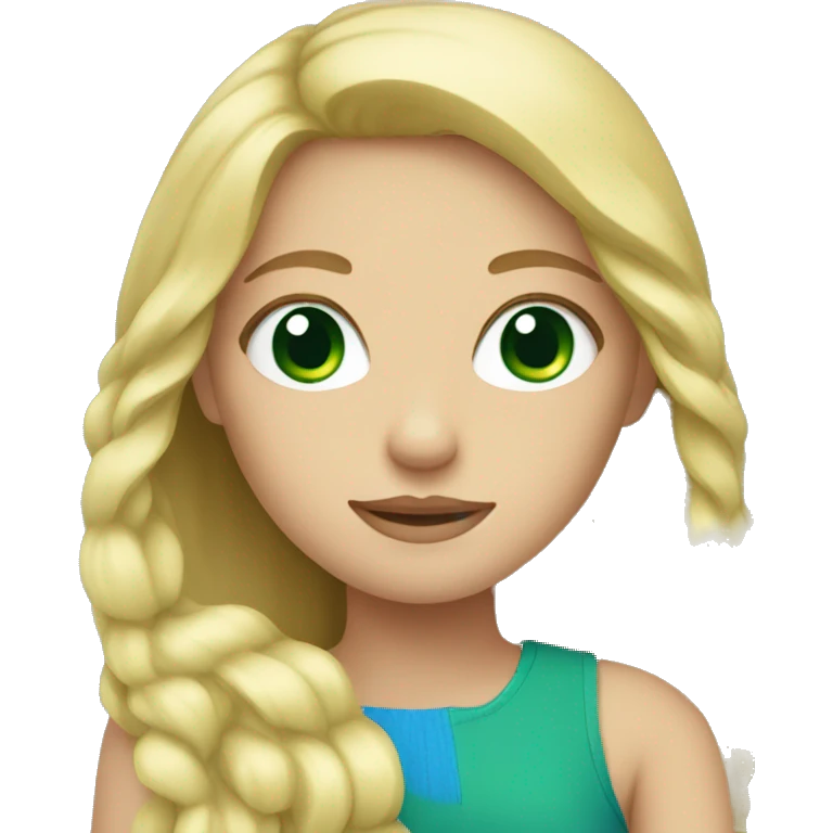 Blonde girl with green and blue eyes emoji