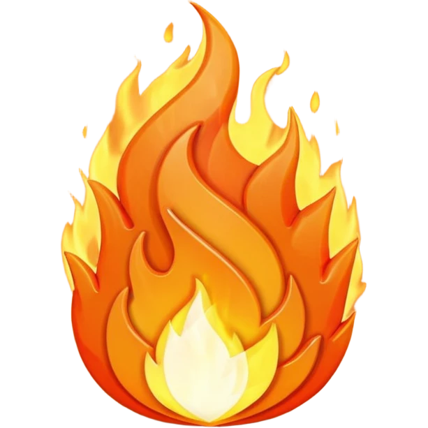 Flame in 3d emoji