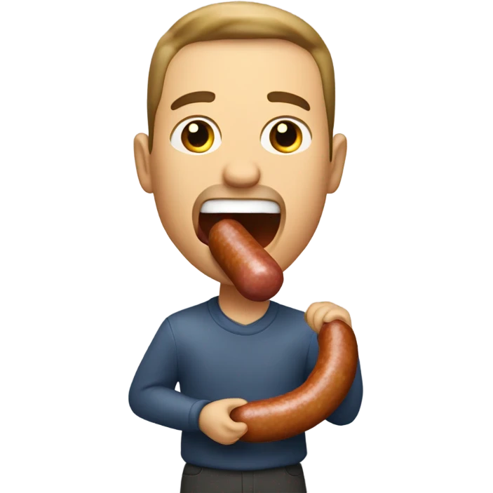 man eatinga sausage emoji