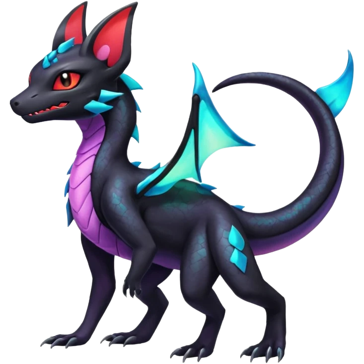 Shiny Nebulae Salandit-Noivern-Umbreon-Hybrid (Full body) emoji