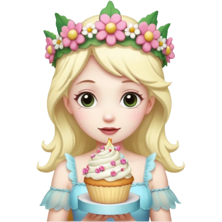 Fairy with cake emoji