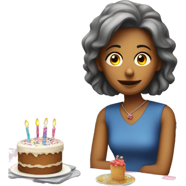 A lonely lady at a children's birthday party emoji