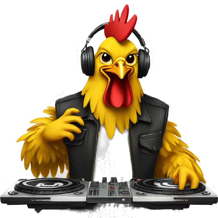DJ chicken emoji