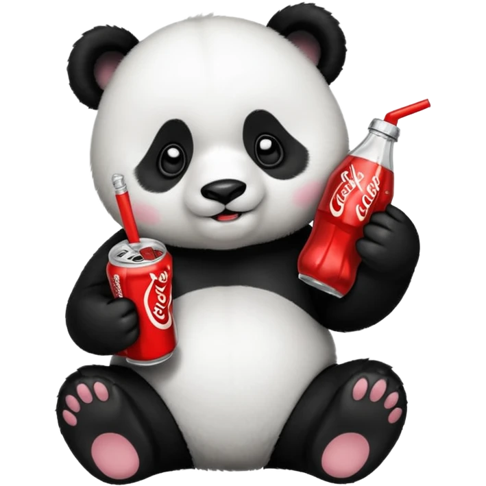 Panda with a coke emoji