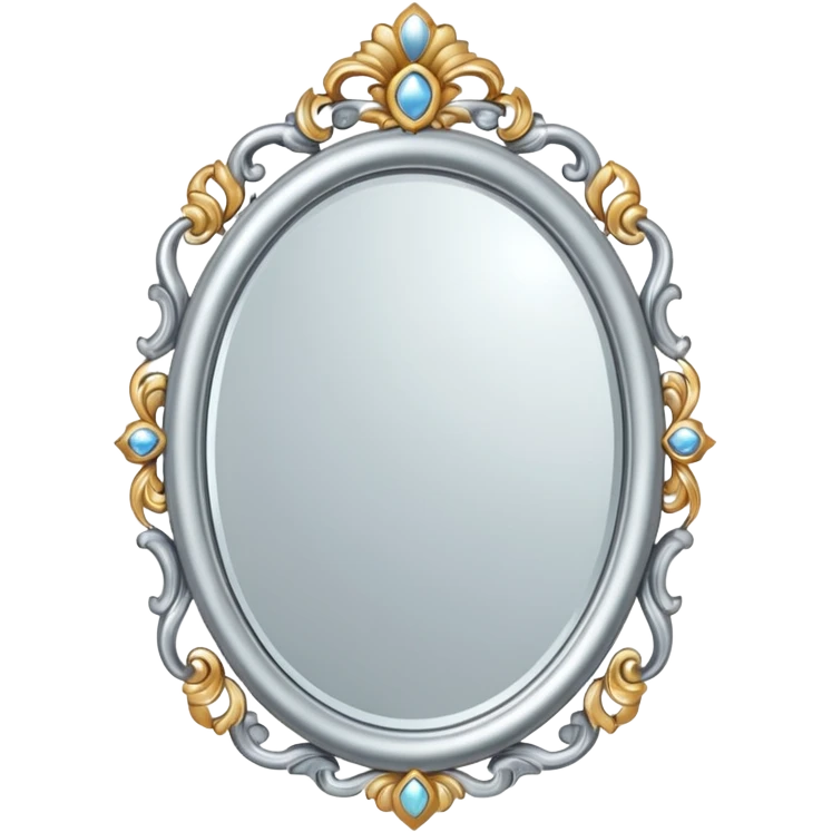 silver elegant mirror with a lot of decoration emoji