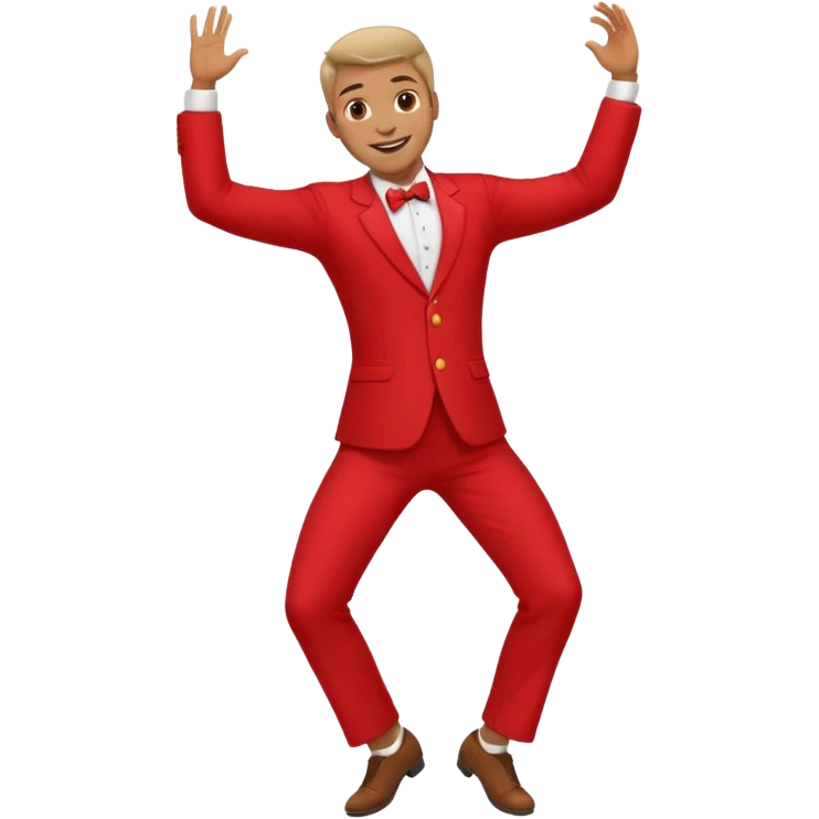 a man is dancing with red outfit emoji