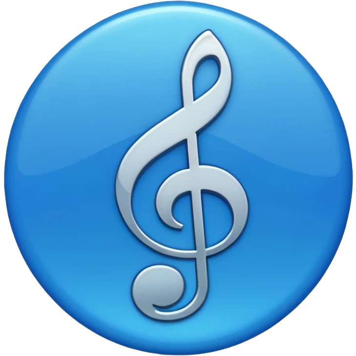 Create an emoji that looks just like the Instagram verified blue tick but with a music symbol in the middle instead of a tick emoji