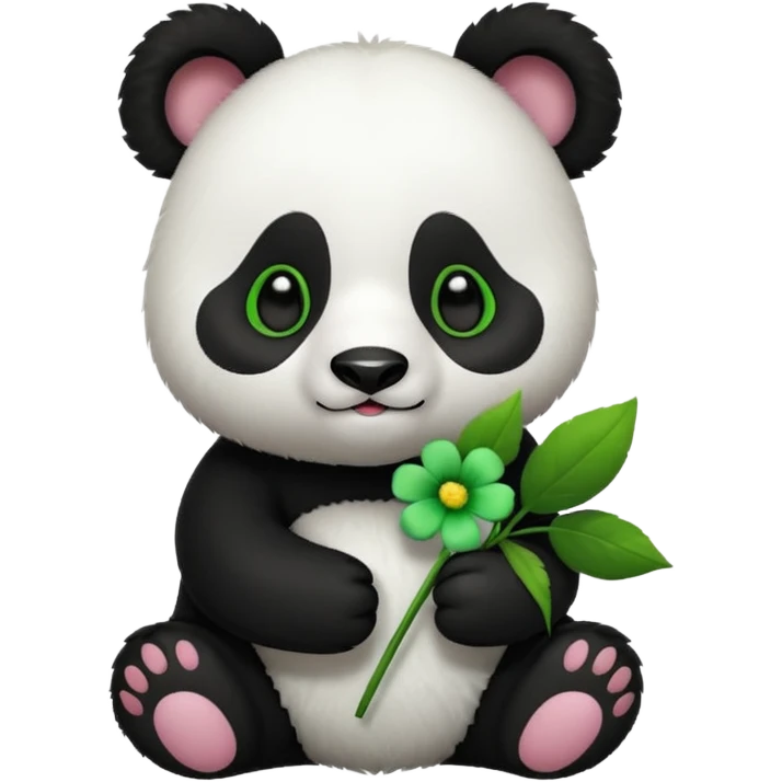 panda holding flower emoji