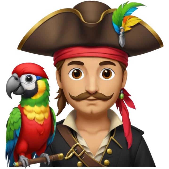 pirate and parrot emoji