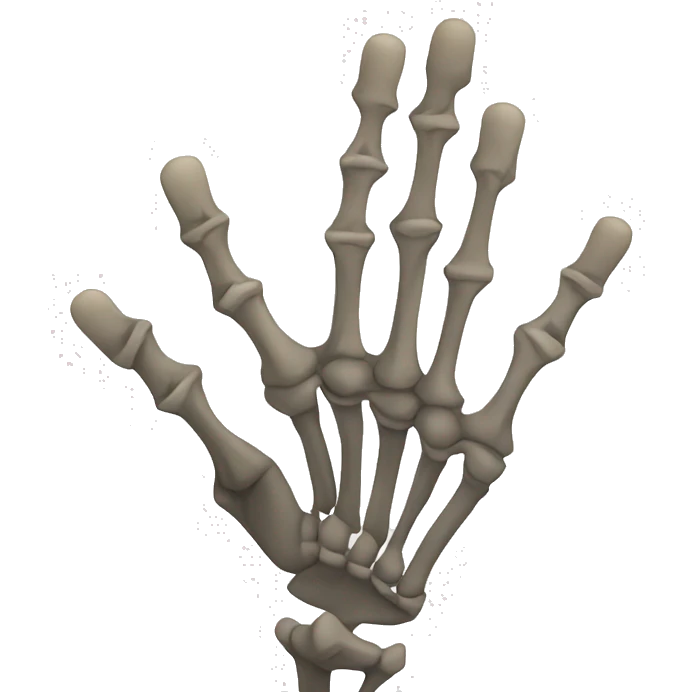 Skeleton hands doing rock pose emoji