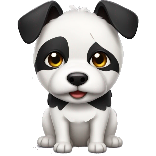 Terrier dog wearing panda costume  emoji