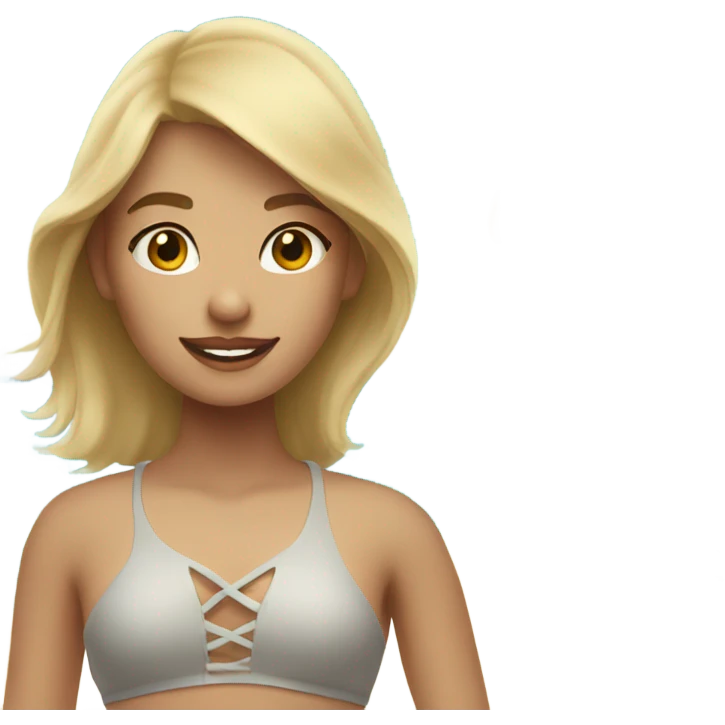 blonde girl at the beach emoji