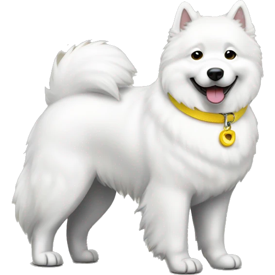 Samoyed with a yellow collar emoji