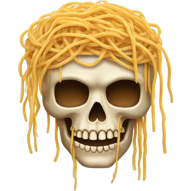 Skull with spaghetti hair emoji