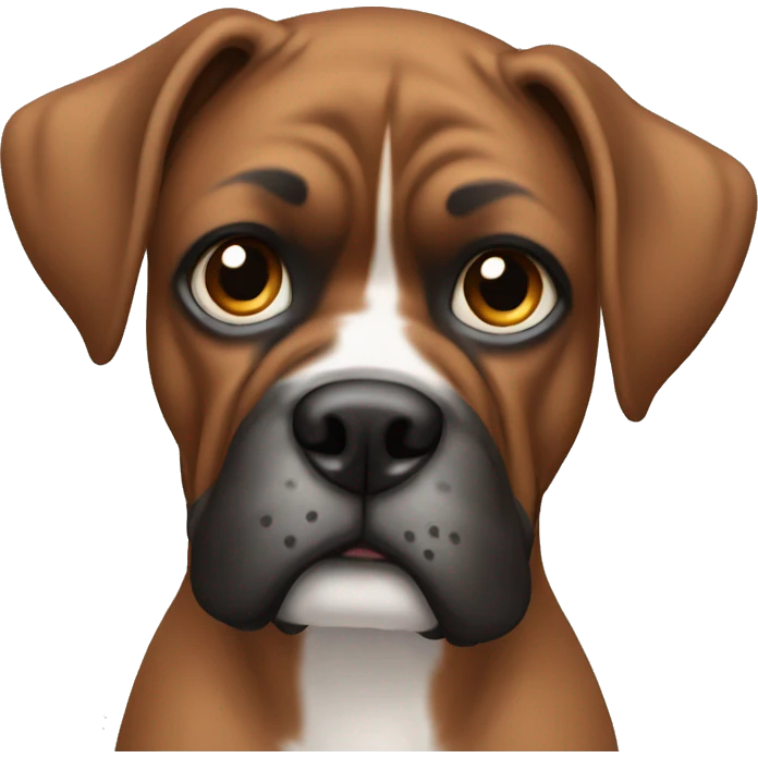 Boxer with one blue eye and one brown eye  emoji