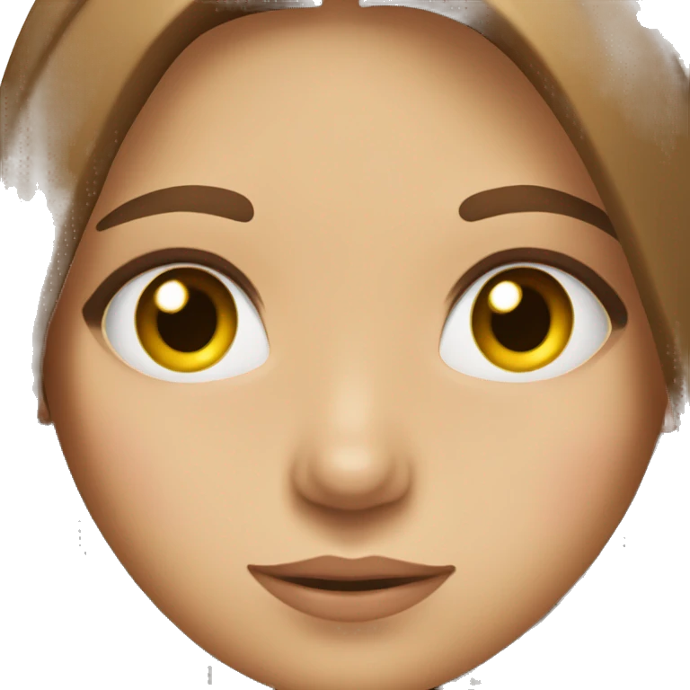 Girl with long brown straight hair and hazel eyes  emoji