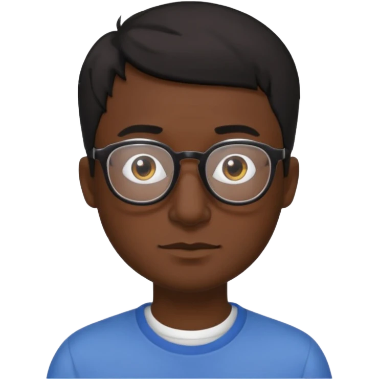 Emoli hombre con lentes poco cabello negro y nariz grande emoji