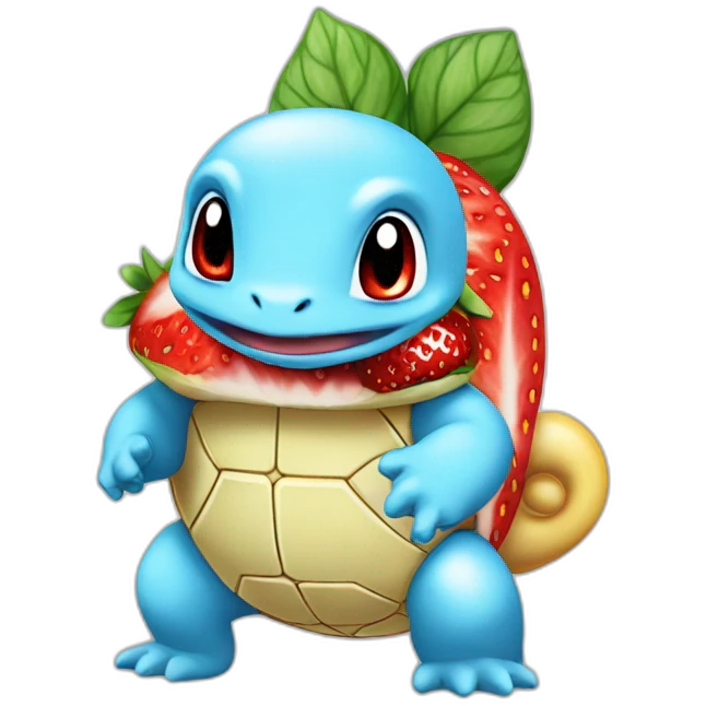 Squirtle as a strawberry  emoji