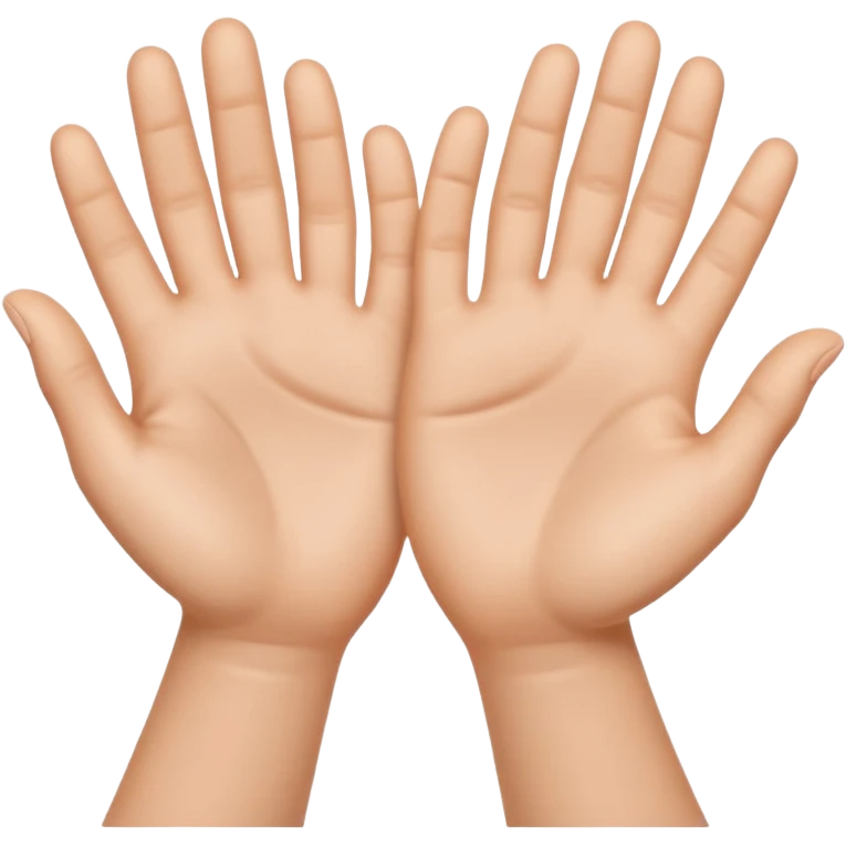 Emoji icon of open hands facing up, soft realistic skin texture, smooth shading, minimal details, centered composition emoji