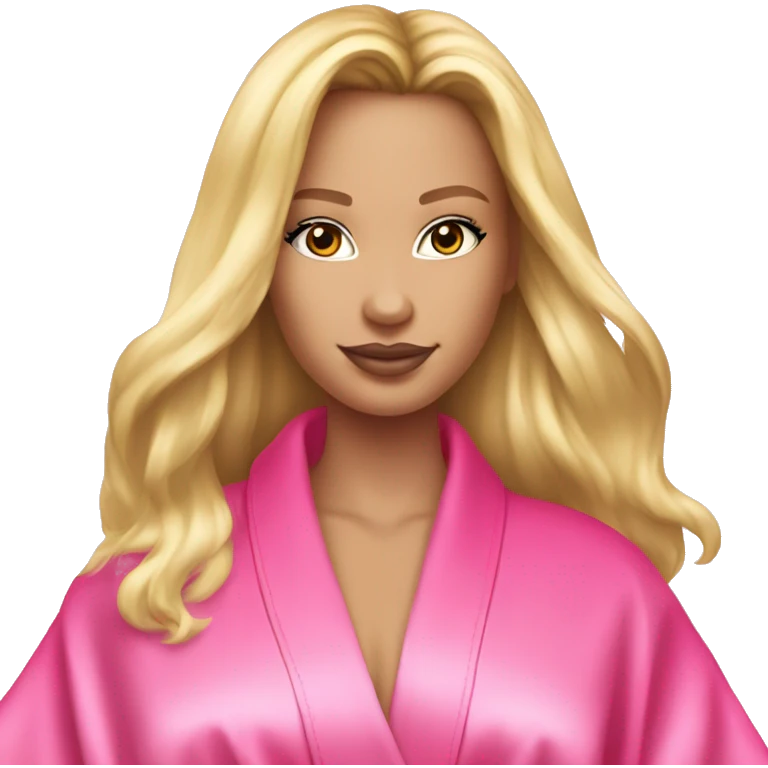 pink victoria secret robe on blonde girl emoji